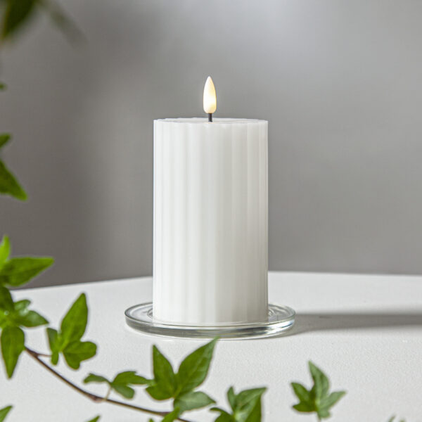 LED žvakė STRIPE WHITE (15 cm)  