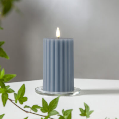 LED žvakė STRIPE BLUE (15 cm)  