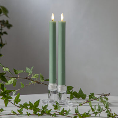LED žvakė DINNER GREEN 2VNT (25 cm)  