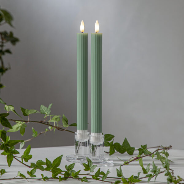 LED žvakė DINNER GREEN 2VNT (25 cm)  