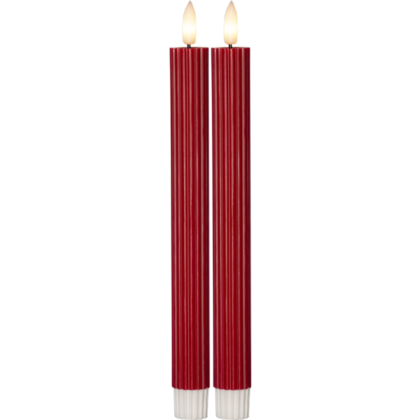 LED žvakė DINNER RED 2VNT (25 cm)  