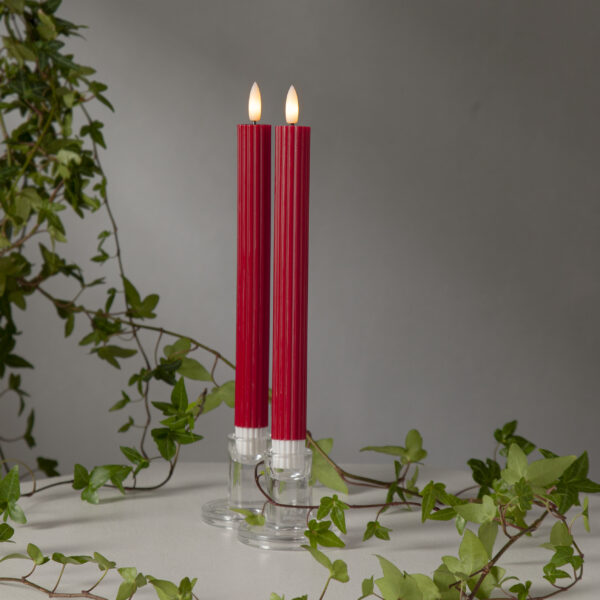LED žvakė DINNER RED 2VNT (25 cm)  