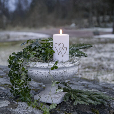 Lauko LED žvakė FLAMME HEART 14CM