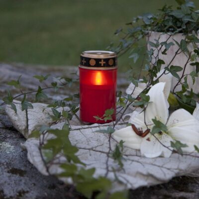 Lauko LED žvakė SERENE RED 12CM