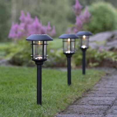 3 vnt. lauko žibintas su saulės baterija FRIDE