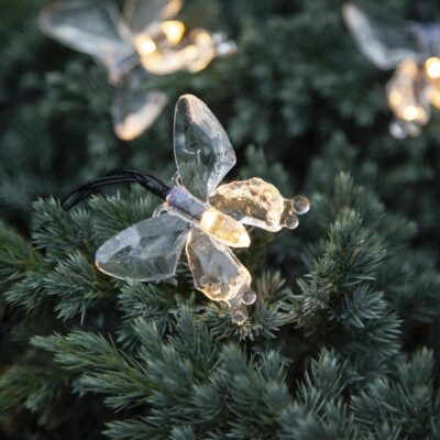 2.8m lempučių girlianda su saulės baterija DRUGELIS