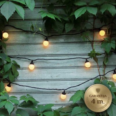5m sujungiama lempučių girlianda LIGHT BALL BLACK IP67