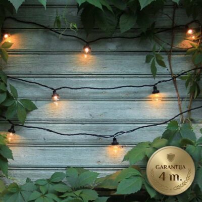 5m sujungiama lempučių girlianda LIGHT BALL BLACK&CLEAR IP67