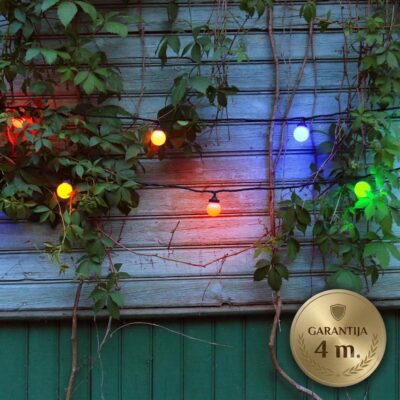 5m sujungiama lempučių girlianda LIGHT BALL COLOR IP67