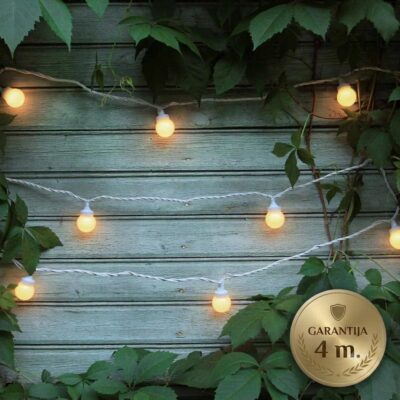 5m sujungiama lempučių girlianda LIGHT BALL WHITE IP67